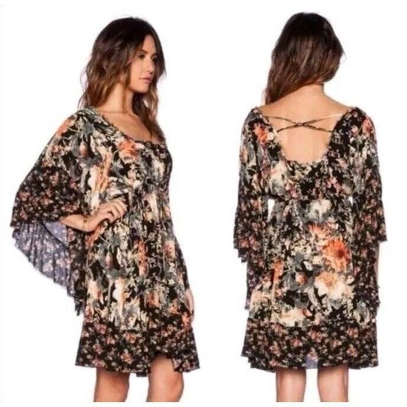 Free People Heart of Gold in Moonlight Mini Babydoll Dress Size S Boho Festival - Picture 2 of 11